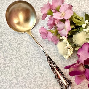 Antique Sterling Silver Cream Sauce Ladle, Sterling Serving Ladle, Wedding Gift, Hostess Gift, Mothers Day Gift, Gift Idea