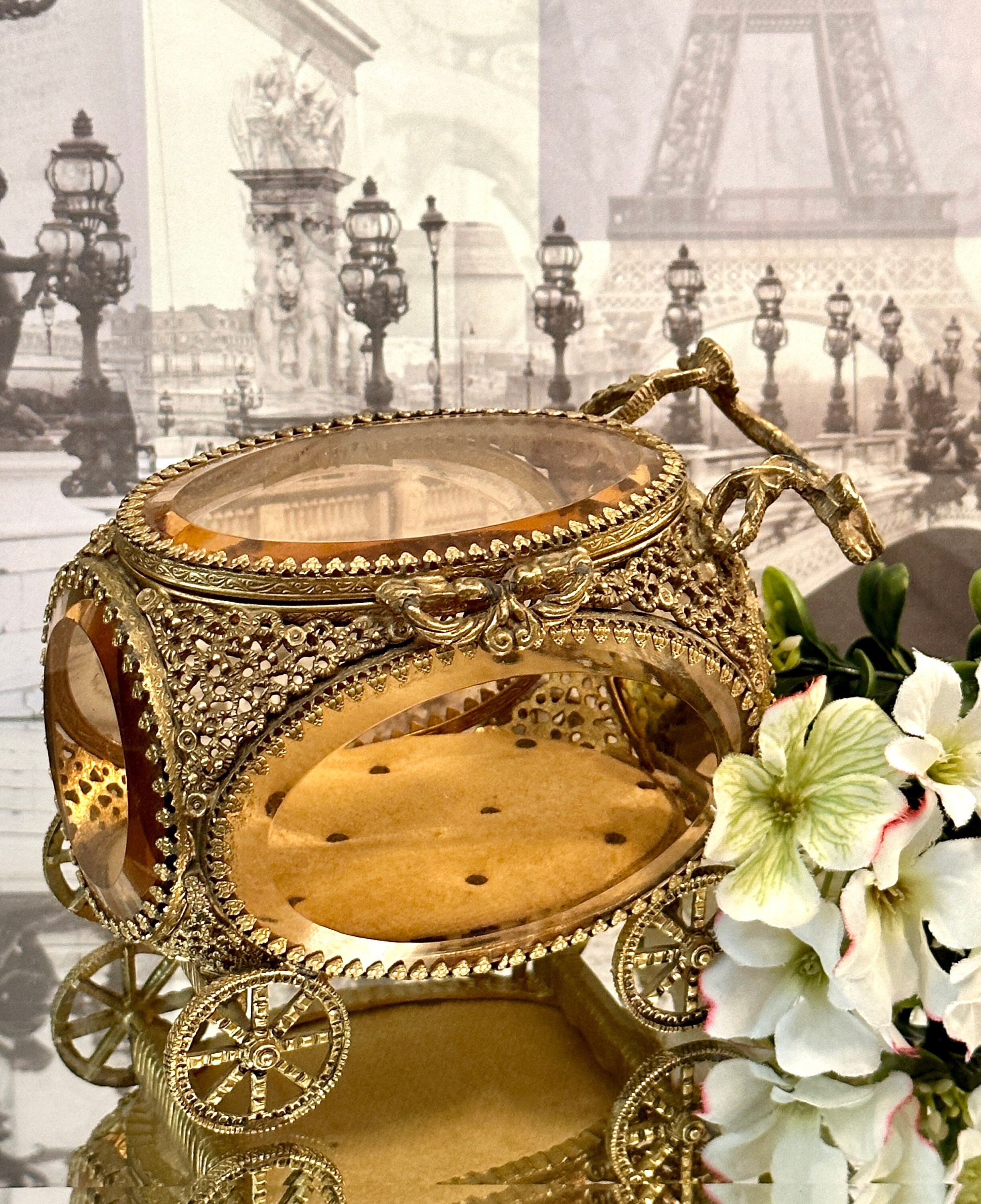 Ornate Gold Filigree Jewelry Box – Arden Court Vintage