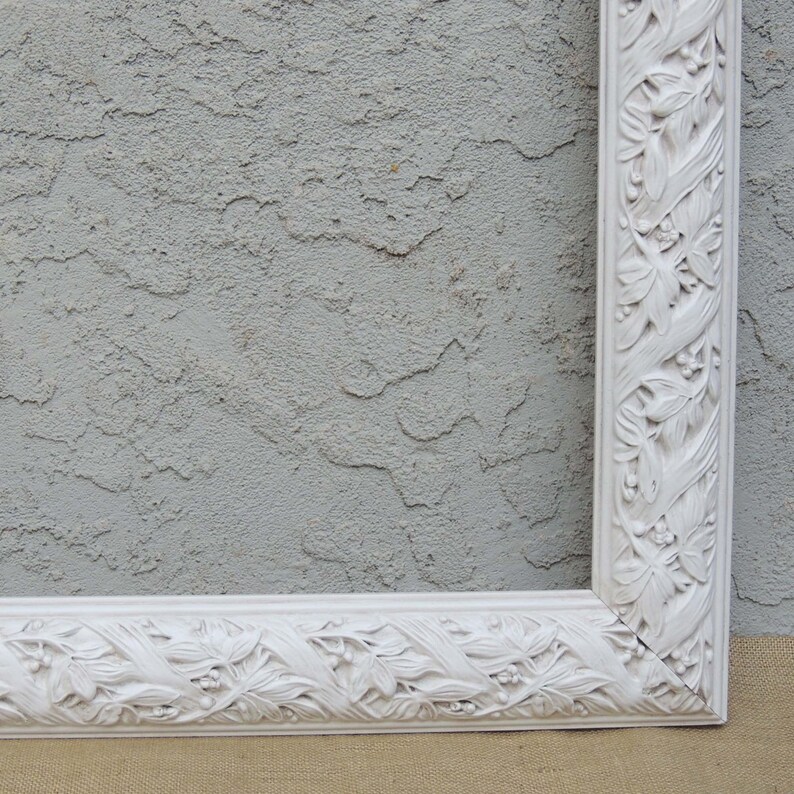 24x36 White Picture Frame 24 x 36 Ornate White Picture Frame Etsy