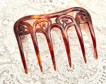 Faux Tortoiseshell Decorative Hair Comb, Handmade Classic Hair Accessory, Medium Elegant Hairpin