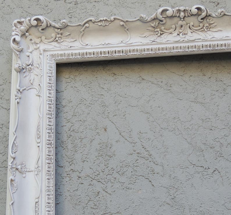 Ornate White Picture Frame 26x50 Large Image 0