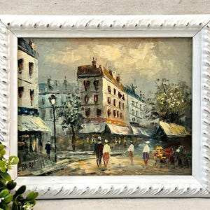 Burnett Paris Street Scene Oil Painting – Signed Impressionist Cityscape Art