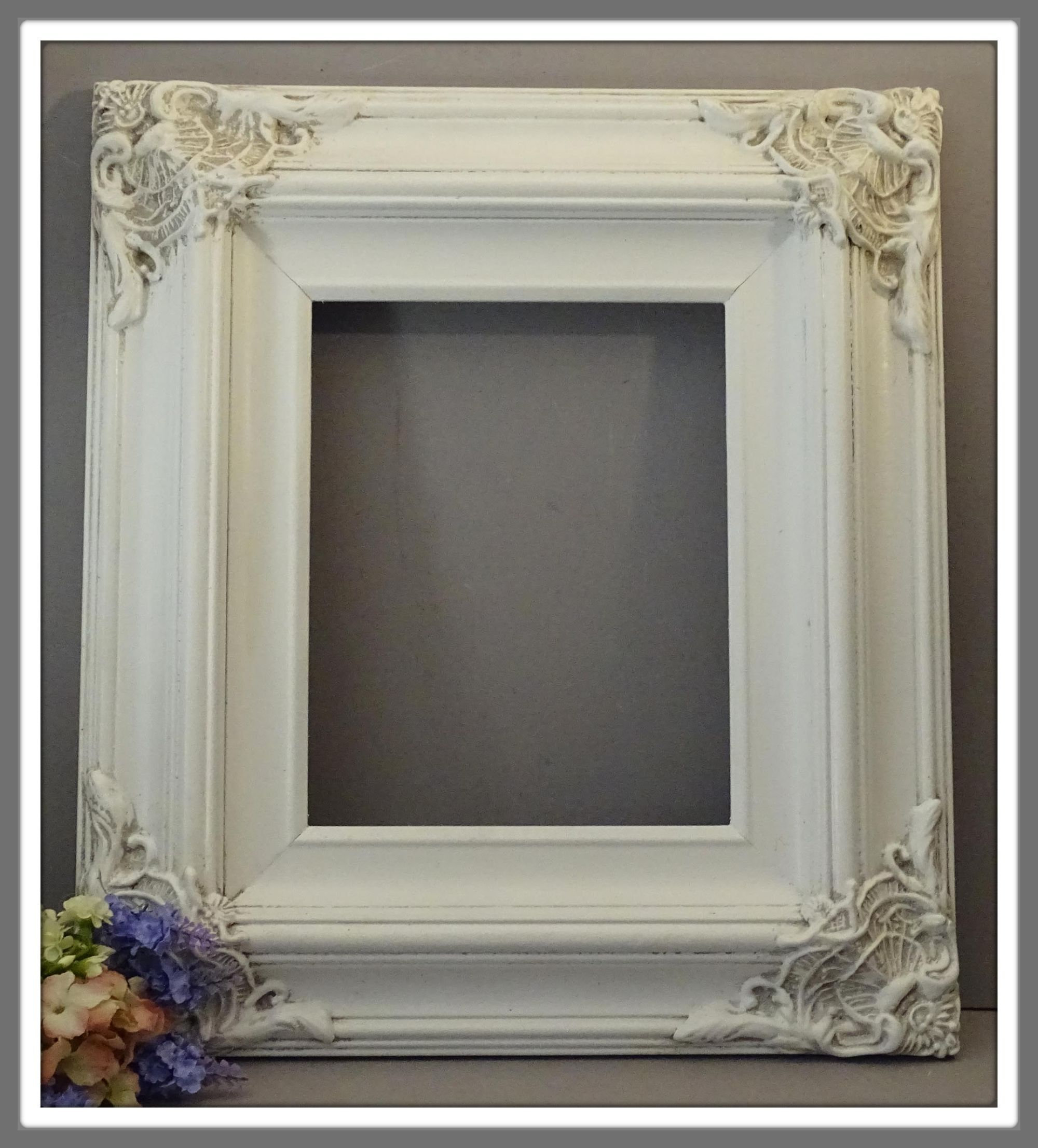 8x10 White Frame Vintage 8 x 10 Ornate White Picture Frame Etsy
