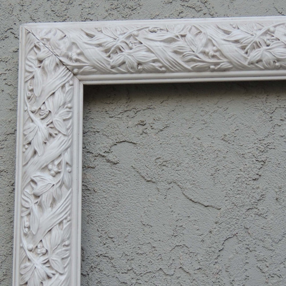 Vintage White Picture Frame 24 X 36, Ornate White Picture Frame, Large