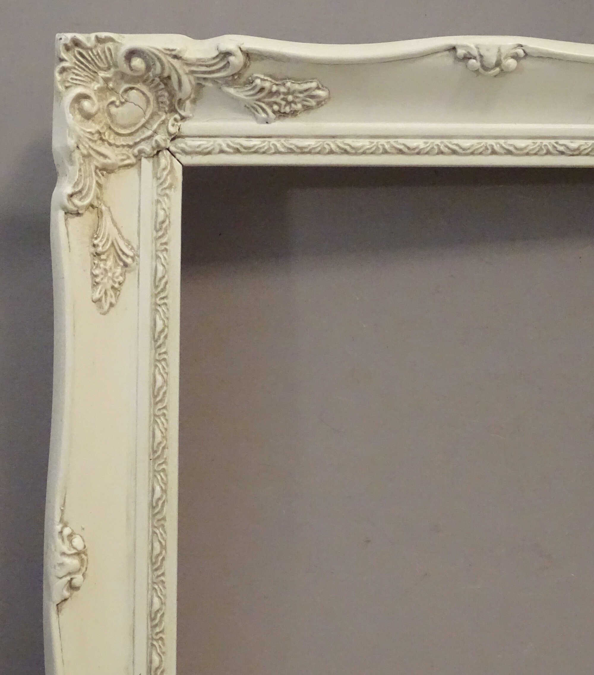Vintage 10 X 13 White Frame White Picture Frame Ornate White Etsy