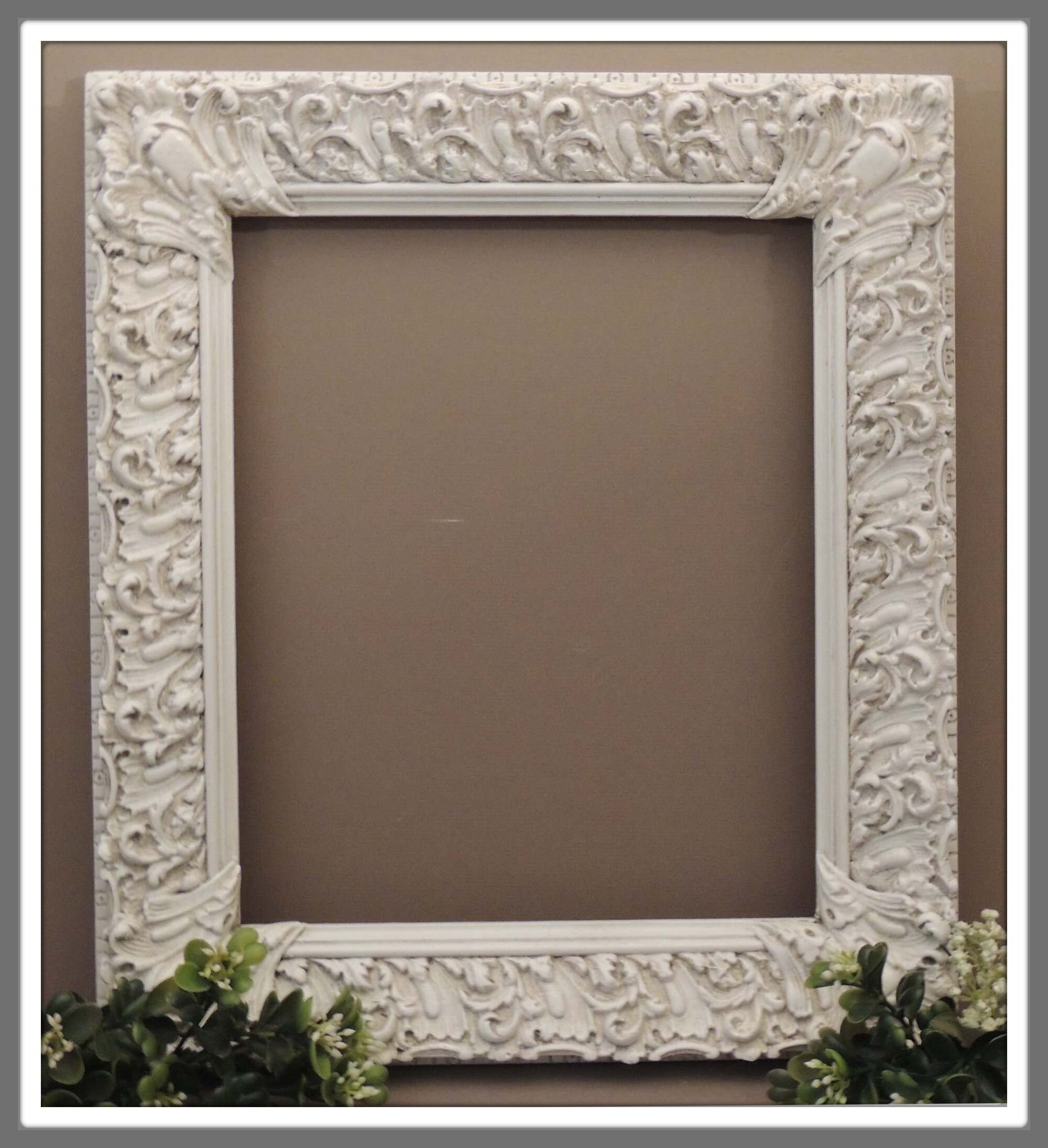Vintage 10 x 12 White Frame 10x12 Ornate Picture Frame Wall Etsy
