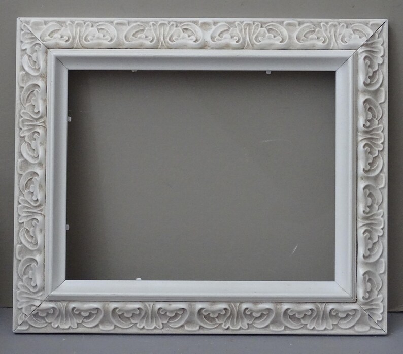 Vintage 8 X 10 Frame 8x10 Ornate White Picture Frame With Etsy