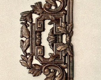 9.75 Antique French Keyhole Cover, Escutcheon, Door Back Plate Vintage Key Hole Cover, Ornate Door Hardware, Furniture Hardware