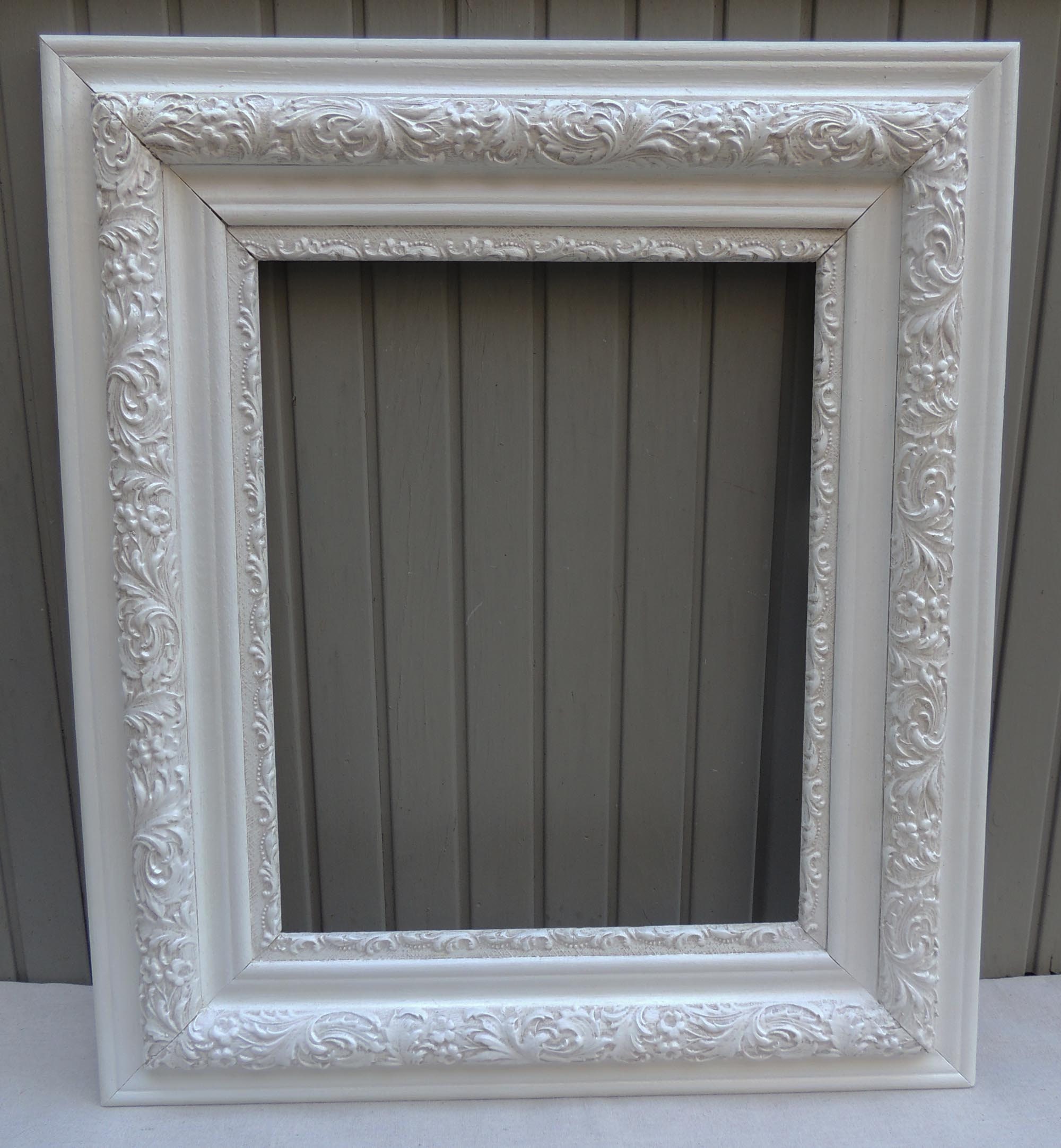 Antique 16x20 White Frame Vintage 16 x 20 Ornate Picture Etsy