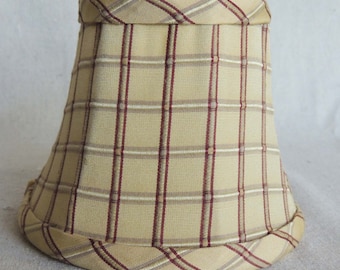 Silk Lamp Shade, Red and Yellow Lamp Shade, Mini Lamp Shade, Chandelier Lamp Shade, Hand Made Silk Lamp Shade, 3x5x4.5 High, Bell Lamp Shade