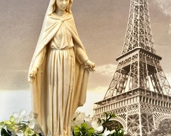 Vintage Virgin Mary Statue – Madonna Delle Rose Figurine A Santini Catholic Religious Decor