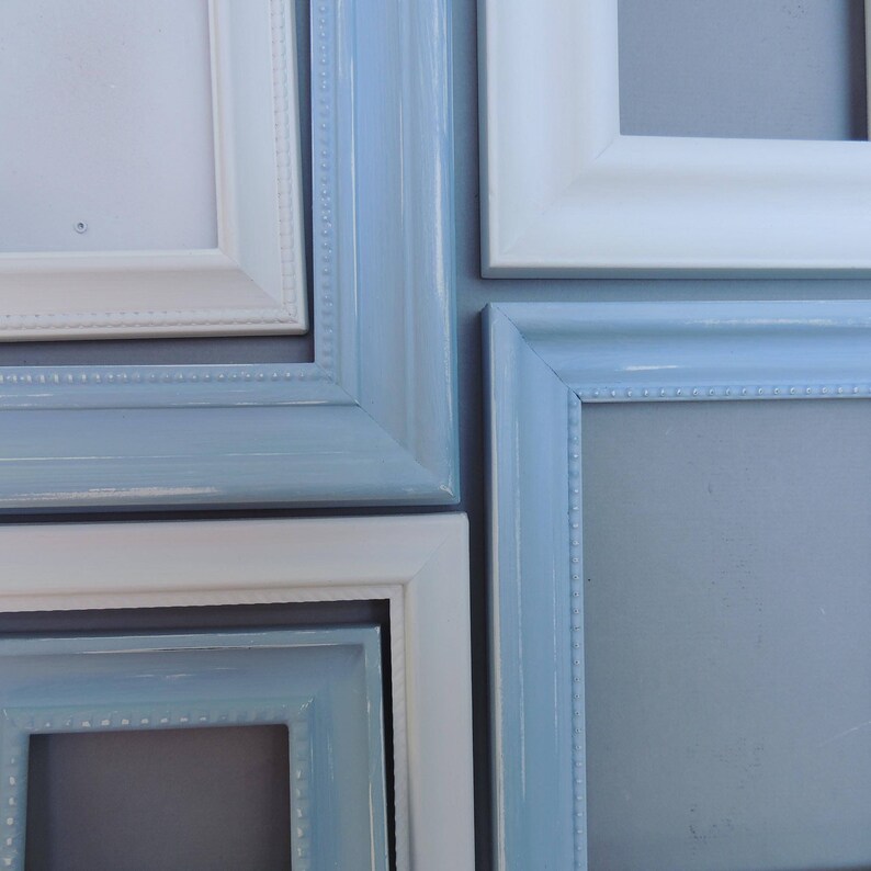 Blue Picture Frame Set of 6 Blue and White Picture Frames Etsy
