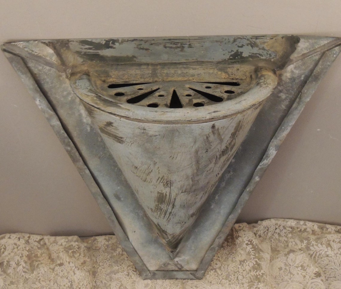 Metal Wall Hanging Metal Flower Holder Vintage French Metal Etsy