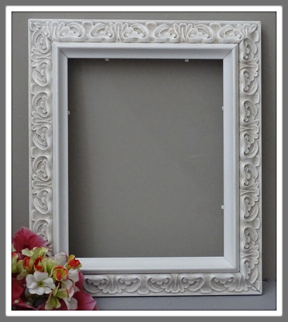 Vintage 8 X 10 Frame 8x10 Ornate White Picture Frame With Etsy