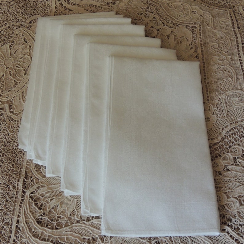 Vintage Damask Napkins White Irish Damask Napkins Primrose Etsy