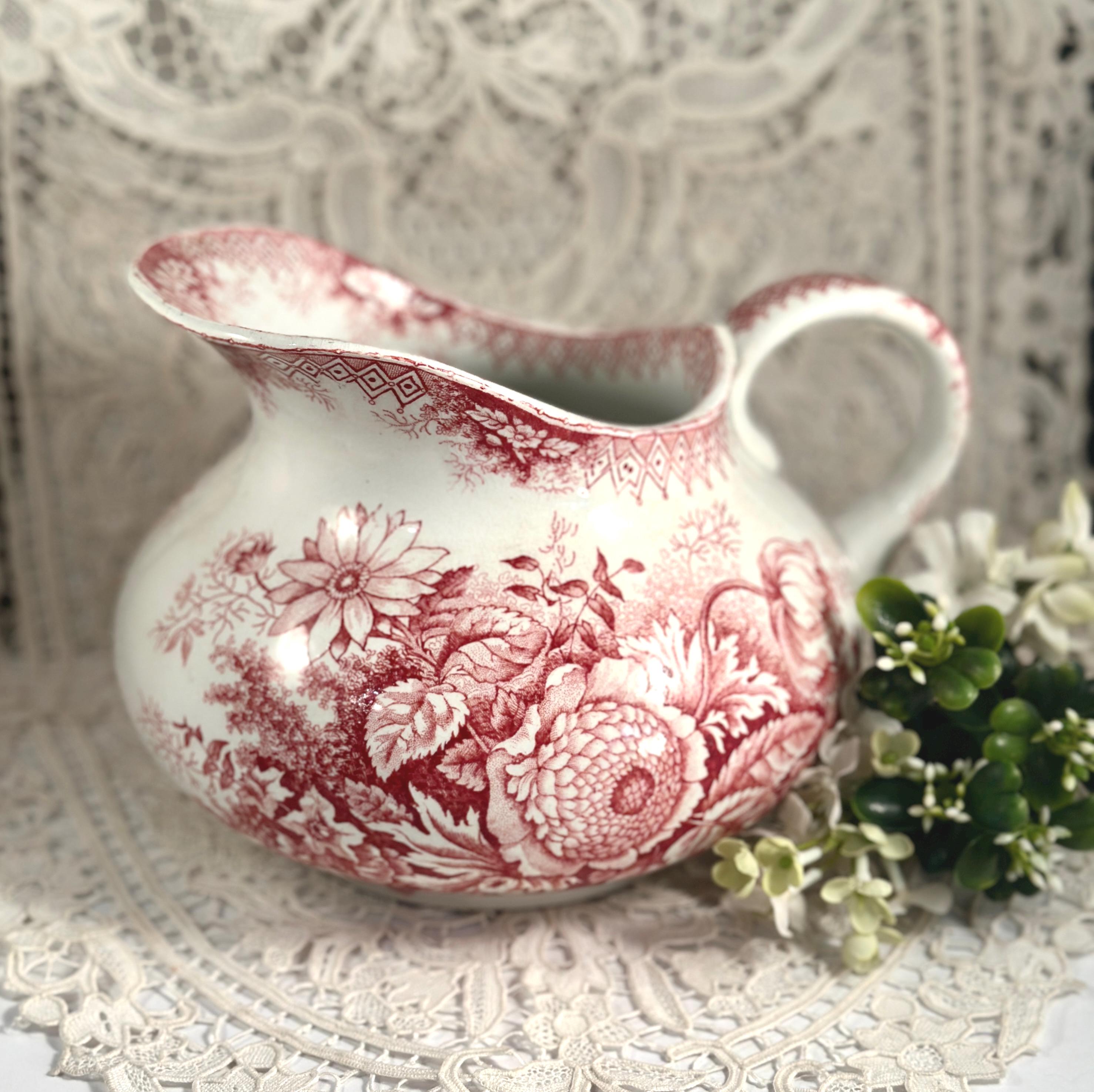 Antique French Red Transferware - Etsy