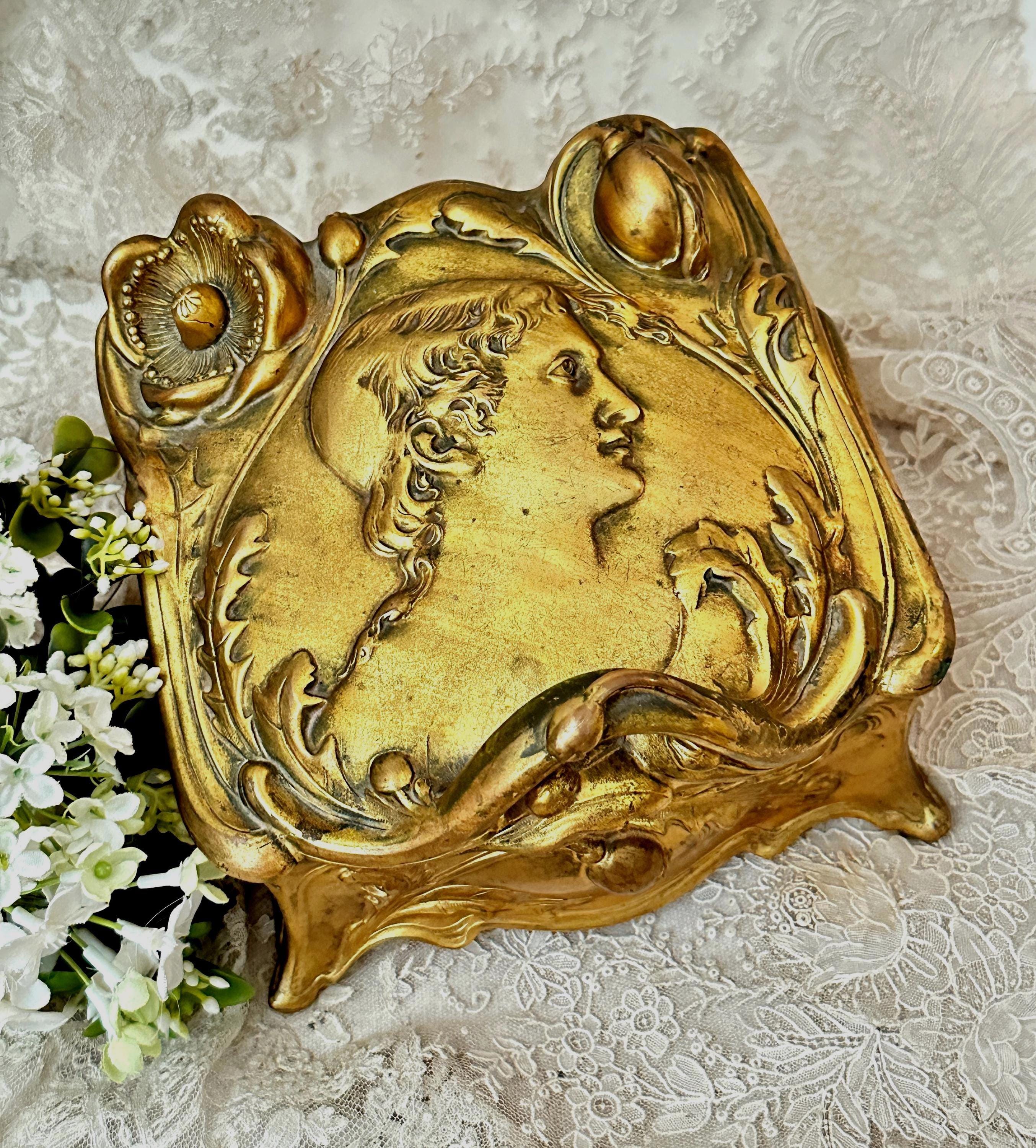 Antique Art Nouveau Lady Head - Etsy