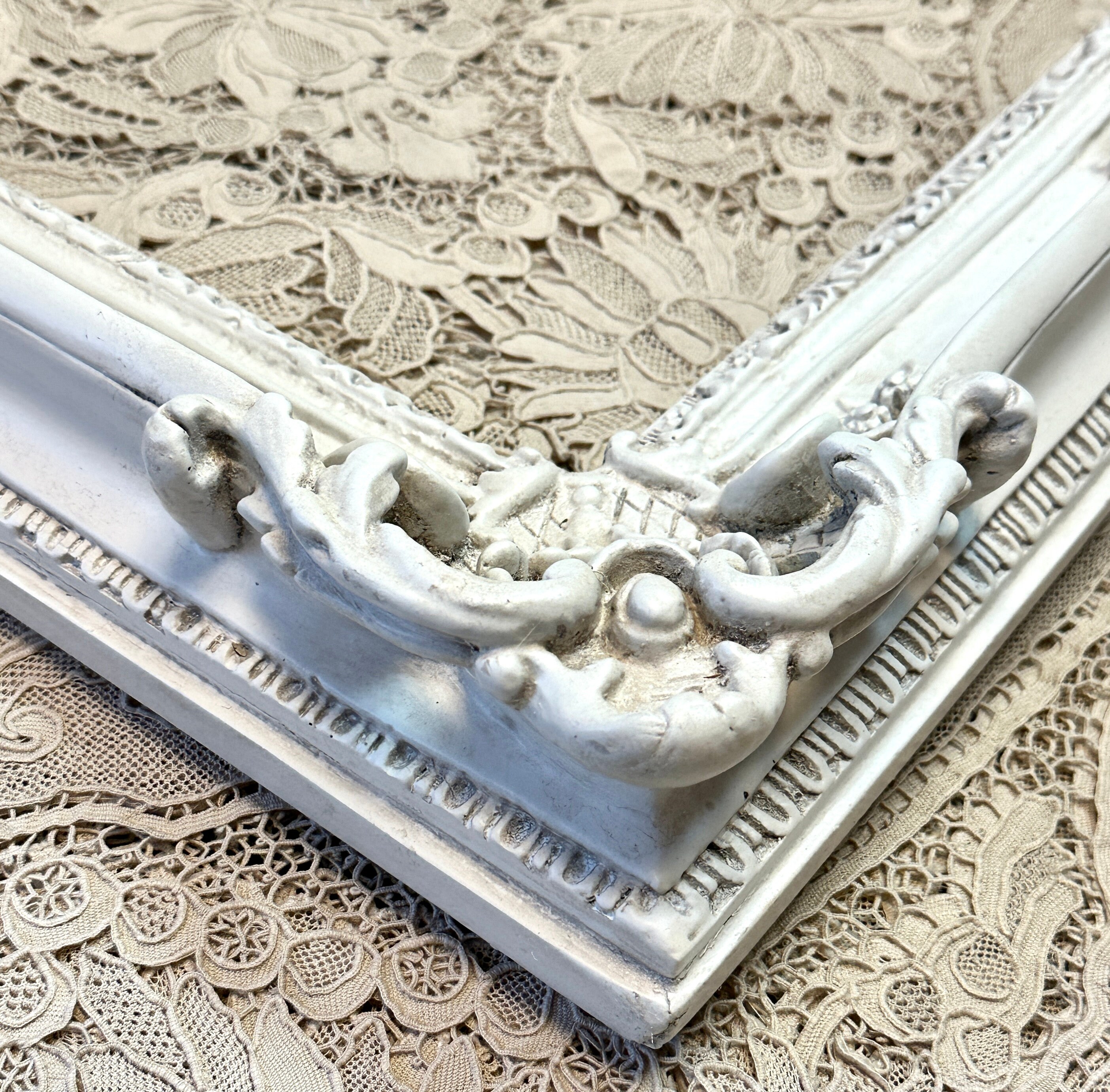 20 X 26 White Frame, Vintage Ornate White Wedding Frame