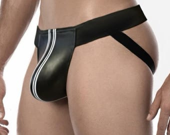 Handmade Men’s  Edge Jockstrap – Faux Leather & Performance Stretch