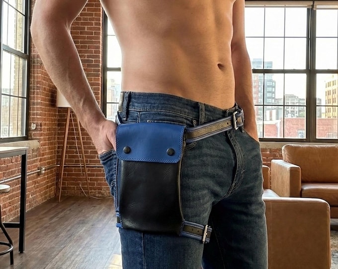 Mens Bag. The Maverick Drop-Leg Bag. Thigh Holster Bag. With Waist Belt