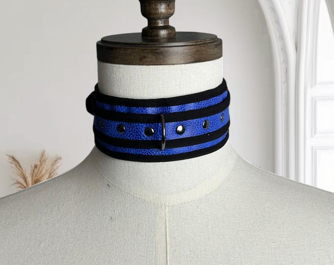 Men's Women's Adult Collar With D-ring. BDSM, Cosplay, Puppy Play Collar. Faux Leather. Adjustable.