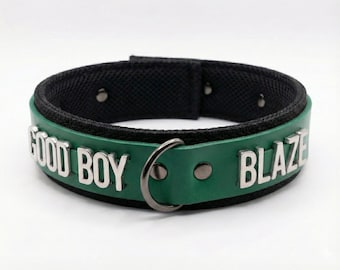 Leather Collar With D-ring. Custom Name.  BDSM, Cosplay, Puppy Play Collar. Adjustable.