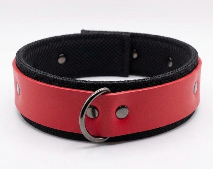Leather Collar With D-ring. BDSM, Cosplay, Puppy Play Collar. Adjustable.