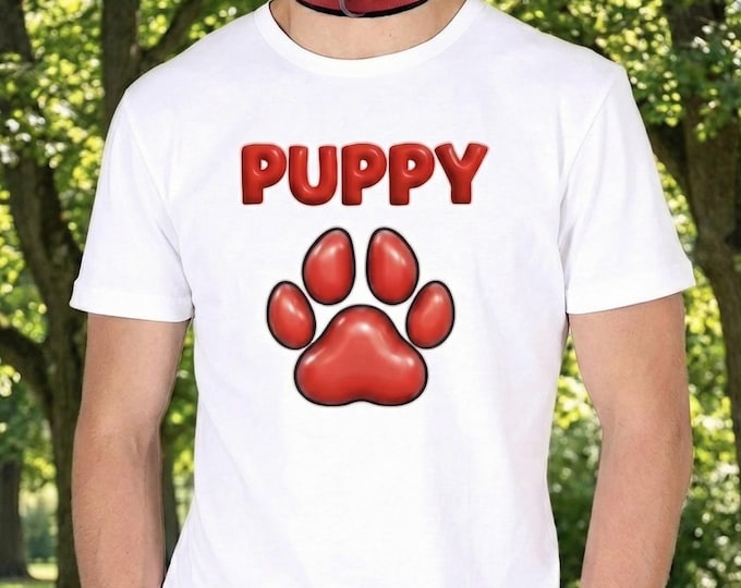 Puppy Play T-shirt. The Pup Play Graphic. Paw Print