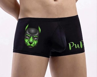 Green "Pup Pride" Boxer Briefs. Puppy Play Boxers – Unleash Your Wild Side.