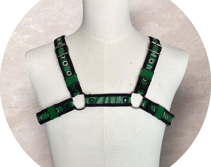 Faux Leather Man Chest Harness: BDSM Puppy Play Cosplay