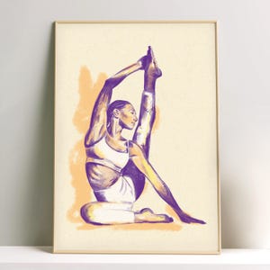 Compass Pose • Digital illustration art print • Instant printable digital download