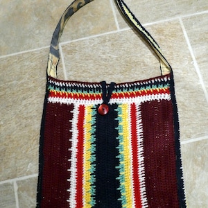 Handmade crochet wool shoulder bag