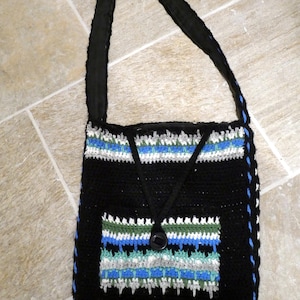 Handmade crochet wool shoulder bag