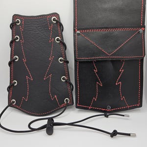 Leather Archery Arm Guard-Archery Arm Protector-Black Leather Armguard-Archery Pocket Quiver-Archery arrow holder