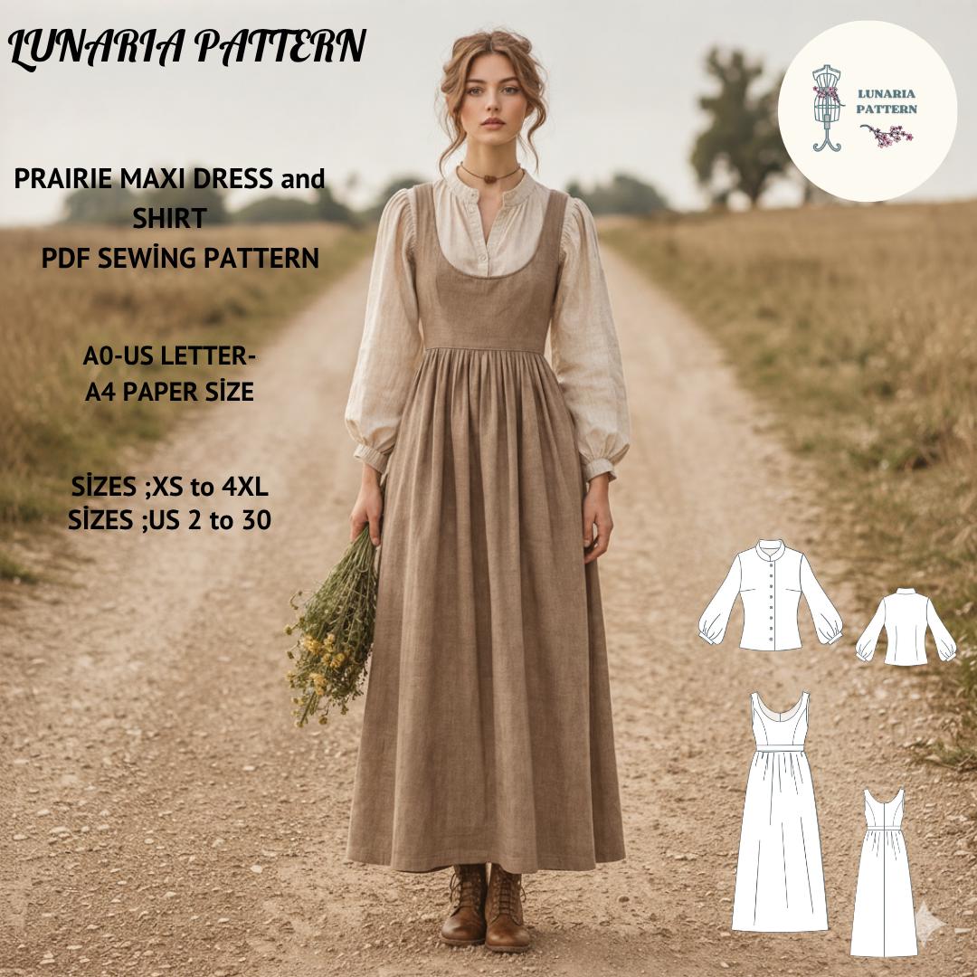 ヴィンテージプレーリーコットンドレス マキシ丈ワンピース Vintage farm dress - Etsy 日本