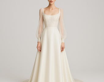 long sleeve wedding dress sewing pattern Elegant Long Sleeve Wedding Dress Sewing Pattern (Sizes 0-30) (PDF Pattern)