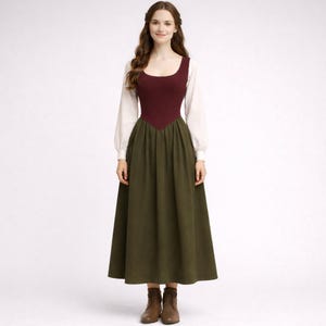 Renaissance Medieval Outfit Sewing Pattern Set: Blouse, Bodice, Skirt (PDF Pattern, XS-4XL) image 2