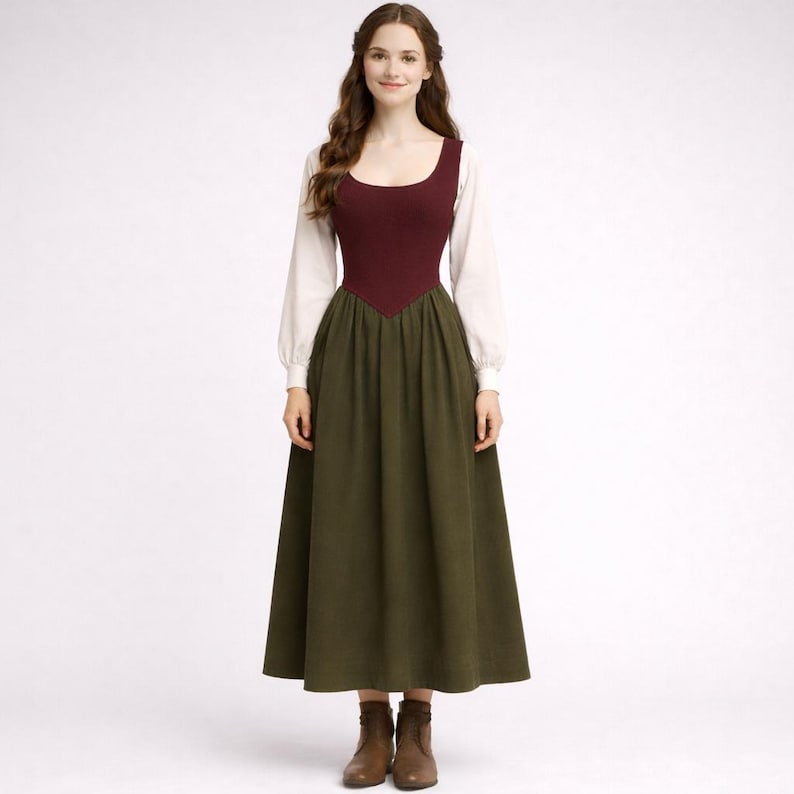 Renaissance Medieval Outfit Sewing Pattern Set: Blouse, Bodice, Skirt (PDF Pattern, XS-4XL) image 2