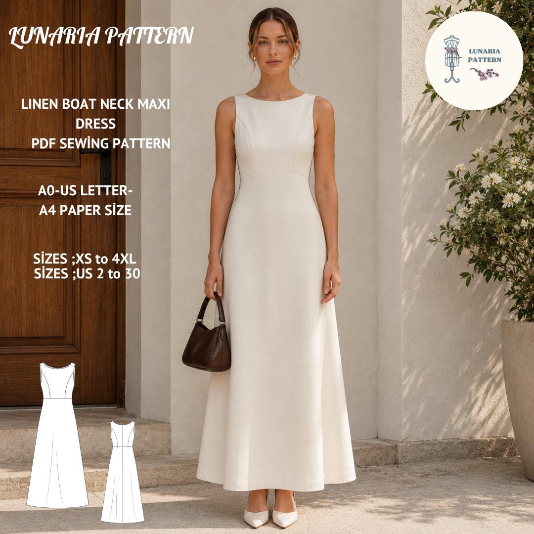 boat neck maxi dress pattern boat neck mini dress pattern Maple' Mini Dress Sewing Pattern + Includes  Written Sewing Instructio  luluisa