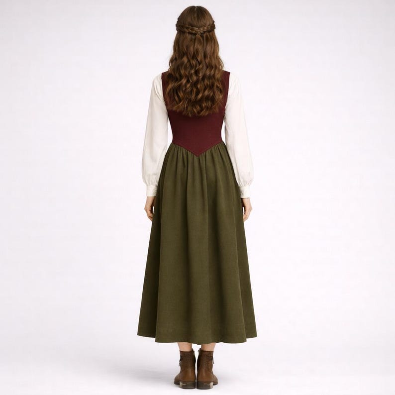 Renaissance Medieval Outfit Sewing Pattern Set: Blouse, Bodice, Skirt (PDF Pattern, XS-4XL) image 4