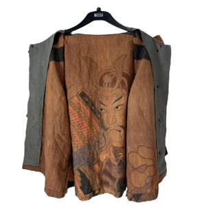 Koszula w stylu vintage w stylu japońskim, rzeźbiona, nowość, jedwabna marynarka z guzikami, Yohji Yamamoto Comme Des Garcons zdjęcie 6