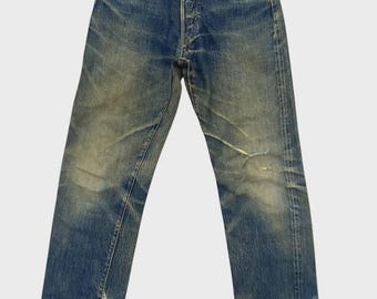 Vintage Japanese Brand Full Count Distress Denim Selvedge Classic Straight Made in Japan RARE