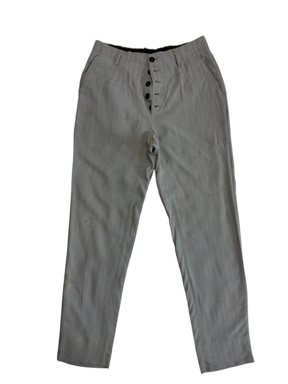 Dirk Bikkembergs, Vintage Dirk Bikkembergs Herringbone Casual Rayon Pants, Made in Italy Rare