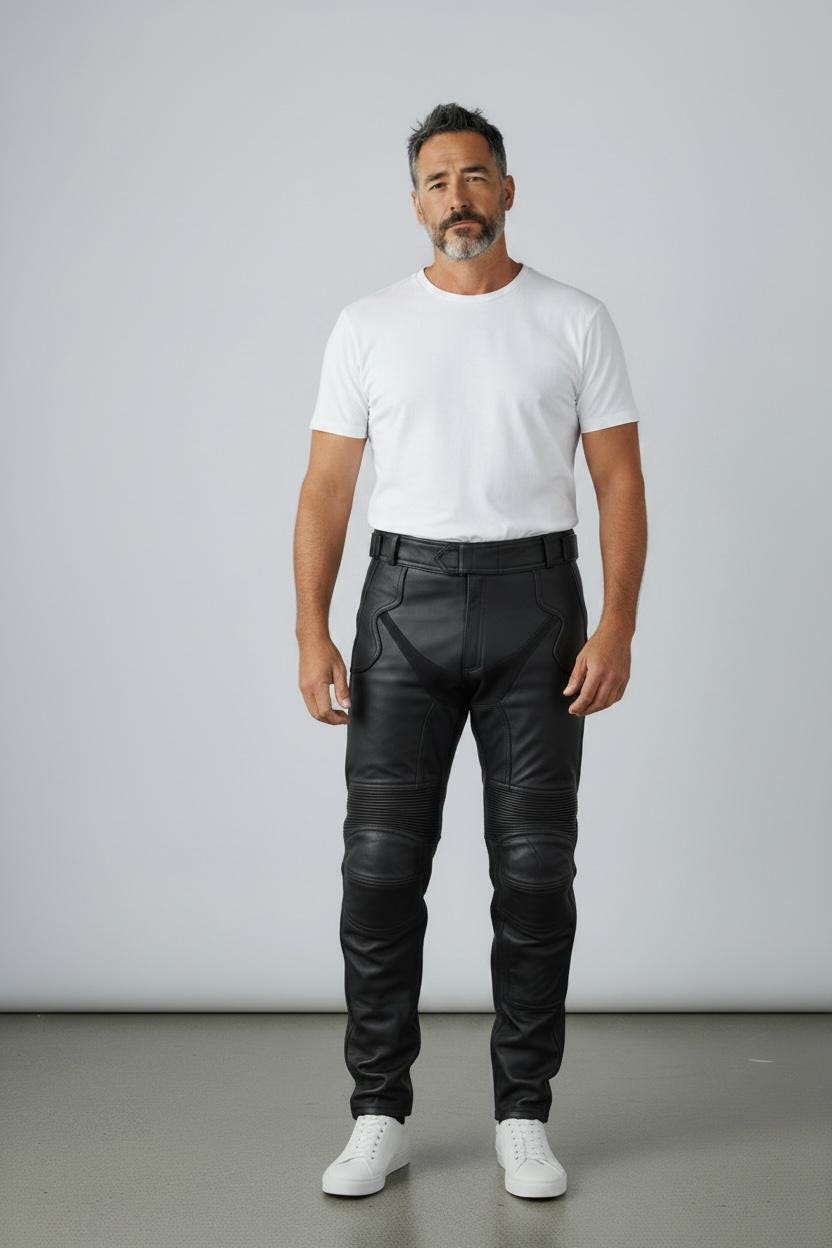 Vintage K'S Leather Kadoya Leather Pants Junya Watanabe, Comme Des Garcons Biker Street Style Punk Design Rare Made in Japan