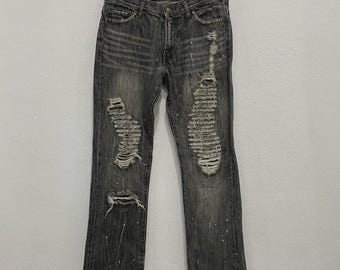 Vintage Japan Street Wear Distress Denim Schlussel Bondage Style