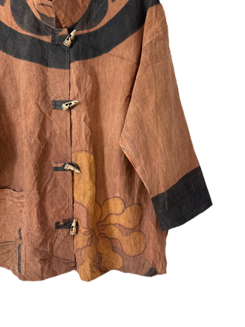 Koszula w stylu vintage w stylu japońskim, rzeźbiona, nowość, jedwabna marynarka z guzikami, Yohji Yamamoto Comme Des Garcons zdjęcie 5