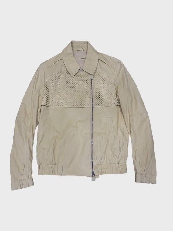 Bottega Veneta, Vintage Authentic Italian Designer Bottega Veneta Leather Jacket, Made in Italy Size 40