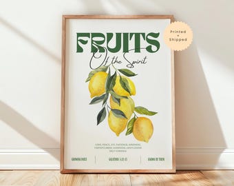 Frutos del Espíritu Impresión de limón / Versículo bíblico de Gálatas