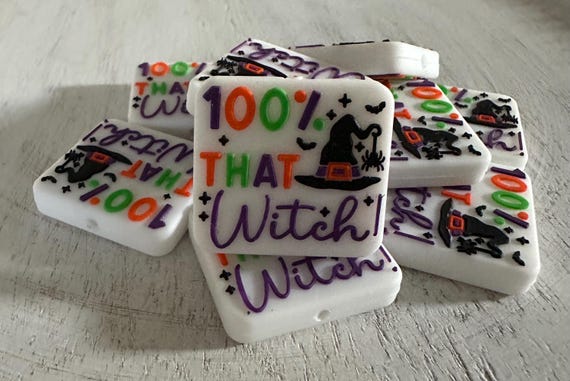 100% That Witch Focal Bead ~ Silicone Focal Bead ~ Beaded Pen Supplies
