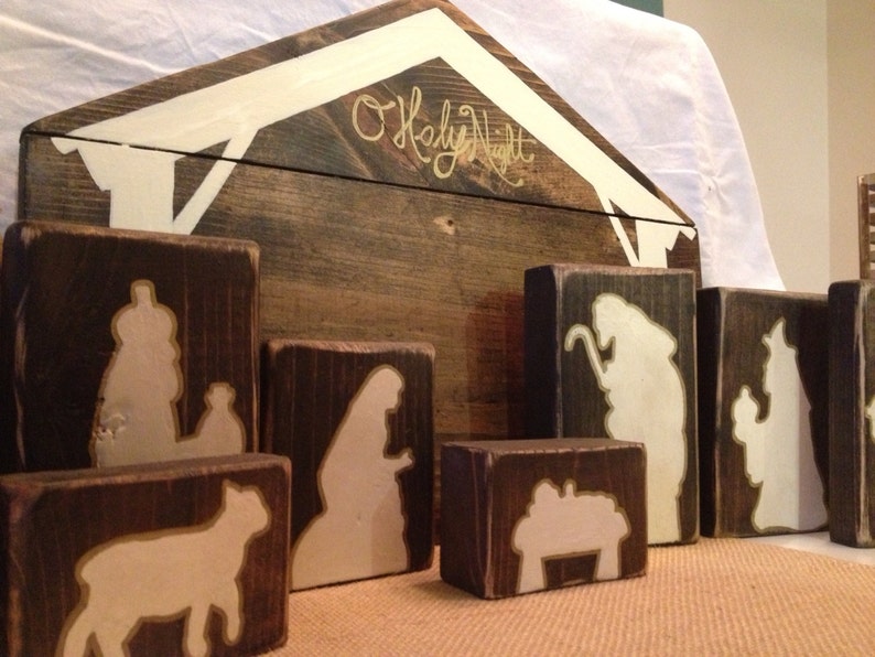 Wooden Nativity Block Silhouette Pattern | Etsy